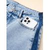 imageAstylish Womens Cotton HighWaisted WideLeg Jeans with TieSide Detail Fashion Fall Western Casual PantsDusk Blue