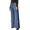 imageAstylish Womens Cotton HighWaisted WideLeg Jeans with TieSide Detail Fashion Fall Western Casual PantsStone Blue