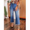 imageAstylish Womens High Waisted Jeans Stretchy Flared Straight Leg Loose Trendy Raw Hem Denim PantsMyosotis