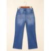 imageAstylish Womens High Waisted Jeans Stretchy Flared Straight Leg Loose Trendy Raw Hem Denim PantsMyosotis