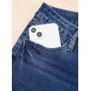 imageAstylish Womens High Waisted Jeans Stretchy Flared Straight Leg Loose Trendy Raw Hem Denim PantsSail Blue