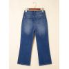 imageAstylish Womens High Waisted Jeans Stretchy Flared Straight Leg Loose Trendy Raw Hem Denim PantsSail Blue