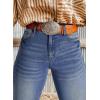 imageAstylish Womens High Waisted Jeans Stretchy Flared Straight Leg Loose Trendy Raw Hem Denim PantsSail Blue