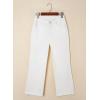 imageAstylish Womens High Waisted Jeans Stretchy Flared Straight Leg Loose Trendy Raw Hem Denim PantsWhite