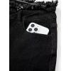 imageAstylish Womens High Waisted Loose Fit Ripped Denim Jeans Casual Wide Leg PantsBlack