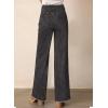 imageAstylish Womens High Waisted Loose Fit Ripped Denim Jeans Casual Wide Leg PantsGray