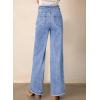 imageAstylish Womens High Waisted Loose Fit Ripped Denim Jeans Casual Wide Leg PantsMyosotis