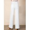 imageAstylish Womens High Waisted Loose Fit Ripped Denim Jeans Casual Wide Leg PantsWhite