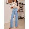 imageAstylish Womens HighWaist Wide Leg Jeans Fashion Fall Outfit 2025 Denim Stretch Casual PantsBeau Blue