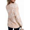 imageAstylish Womens Open Front Long Sleeve Cardigan Sweaters Bow Pattern Outwear Coat with PocketsParchment