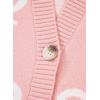 imageAstylish Womens Open Front Long Sleeve Cardigan Sweaters Bow Pattern Outwear Coat with PocketsPink