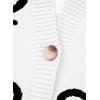 imageAstylish Womens Open Front Long Sleeve Cardigan Sweaters Bow Pattern Outwear Coat with PocketsWhite