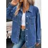 imageAstylish Womens Oversized Denim ButtonDown Shirt Long Sleeve Dressy Casual Business Work Fashion Fall OutfitAshleigh Blue
