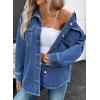 imageAstylish Womens Oversized Denim ButtonDown Shirt Long Sleeve Dressy Casual Business Work Fashion Fall OutfitAshleigh Blue