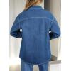 imageAstylish Womens Oversized Denim ButtonDown Shirt Long Sleeve Dressy Casual Business Work Fashion Fall OutfitAshleigh Blue