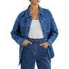 imageAstylish Womens Oversized Denim ButtonDown Shirt Long Sleeve Dressy Casual Business Work Fashion Fall OutfitAshleigh Blue