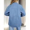 imageAstylish Womens Oversized Denim ButtonDown Shirt Long Sleeve Dressy Casual Business Work Fashion Fall OutfitBeau Blue