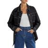 imageAstylish Womens Oversized Denim ButtonDown Shirt Long Sleeve Dressy Casual Business Work Fashion Fall OutfitBlack