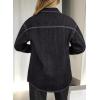 imageAstylish Womens Oversized Denim ButtonDown Shirt Long Sleeve Dressy Casual Business Work Fashion Fall OutfitBlack