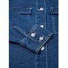 imageAstylish Womens Oversized Denim ButtonDown Shirt Long Sleeve Dressy Casual Business Work Fashion Fall OutfitNavy Blue