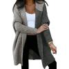 imageAstylish Women 2025 Fall Outfits Open Front Long Sleeve Hooded Knit Cardigan Sweaters Color Block Outwear CoatsZ Sleet
