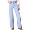 imageAstylish Womens High Waisted Loose Fit Ripped Denim Jeans Casual Wide Leg PantsBeau Blue