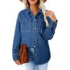 imageAstylish Womens Oversized Denim ButtonDown Shirt Long Sleeve Dressy Casual Business Work Fashion Fall OutfitAshleigh Blue