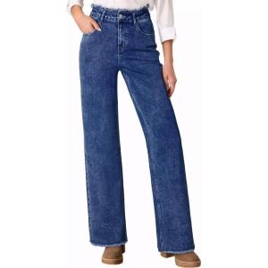 imageAstylish Womens High Waisted Loose Fit Ripped Denim Jeans Casual Wide Leg PantsAshleigh Blue