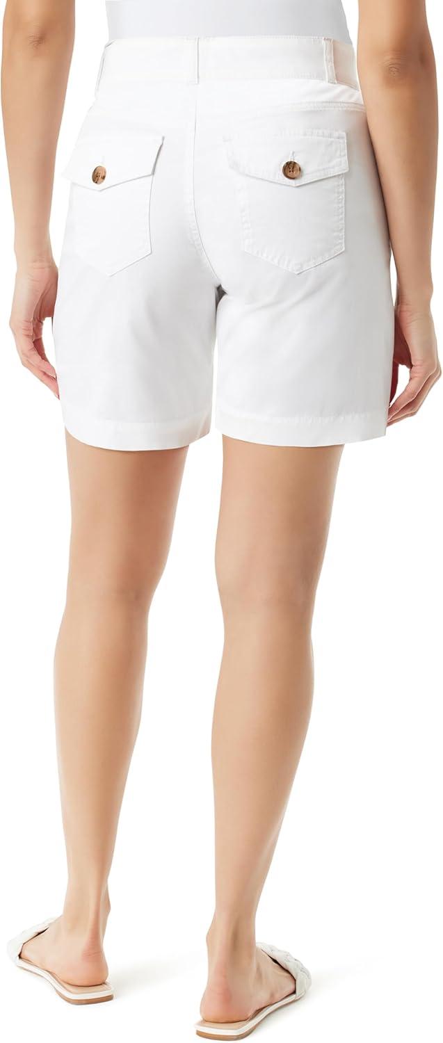 imageGloria Vanderbilt Womens Shape Effect Comfort Waist Pull on Short StandardVintage White