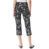 imageGloria Vanderbilt Womens Shape Effect Pull on High Rise Straight Leg Capri StandardBlack  Ink Brush Floral