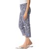 imageGloria Vanderbilt Womens Shape Effect Pull on High Rise Straight Leg Capri StandardNaval Blue Polynesian Nights