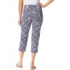 imageGloria Vanderbilt Womens Shape Effect Pull on High Rise Straight Leg Capri StandardNaval Blue Polynesian Nights