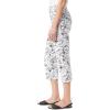imageGloria Vanderbilt Womens Shape Effect Pull on High Rise Straight Leg Capri StandardVintage White  Ink Brush Floral