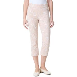 imageGloria Vanderbilt Womens Shape Effect Pull on High Rise Straight Leg Capri StandardCookie Dough Polynesian Night