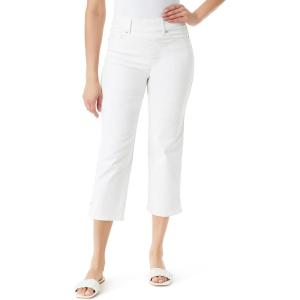 imageGloria Vanderbilt Womens Shape Effect Pull on High Rise Straight Leg Capri StandardVintage White