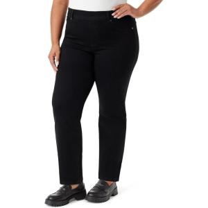 imageGloria Vanderbilt Womens Shape Effect Pull on High Rise Straight Leg Jean PlusBlack Rinse