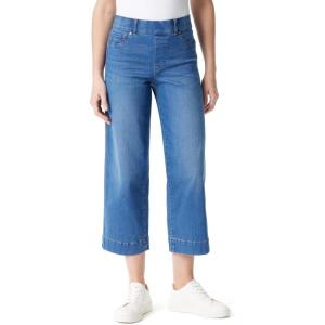 imageGloria Vanderbilt Womens Shape Effect Pull on High Rise Wide Leg Crop StandardNaples Whiskers  5 Pockets