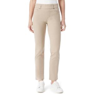 imageGloria Vanderbilt Womens Solid High Rise Straight Leg PantsFlaxen Wheat