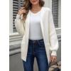 imageAstylish Womens Oversized Cardigan Sweater Open Front Hoodie Long Sleeve Fall Outfits 2025 Casual Outerwear with PocketsWhite