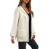imageAstylish Womens Oversized Cardigan Sweater Open Front Hoodie Long Sleeve Fall Outfits 2025 Casual Outerwear with PocketsWhite