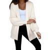 imageAstylish Womens Oversized Cardigan Sweater Open Front Hoodie Long Sleeve Fall Outfits 2025 Casual Outerwear with PocketsWhite