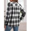 imageAstylish Womens V Neck Plaid Shirts Dressy Casual Blouses ButtonDown Business Work Boho Tops Long Sleeve 2025 Fall OutfitsBlack