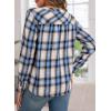 imageAstylish Womens V Neck Plaid Shirts Dressy Casual Blouses ButtonDown Business Work Boho Tops Long Sleeve 2025 Fall OutfitsBlue