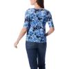 imageGloria Vanderbilt Womens Alanis Boat Neck Knit Tee Shirt with Elbow Sleeves StandardMidnight Affair Hazy Bloom