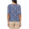 imageGloria Vanderbilt Womens Alanis Boat Neck Knit Tee Shirt with Elbow Sleeves StandardNaval Blue  Polynesian Nights
