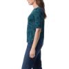 imageGloria Vanderbilt Womens Alanis Boat Neck Knit Tee Shirt with Elbow Sleeves StandardPonderosa Spruce  Petite Paisley Etching