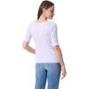 imageGloria Vanderbilt Womens Alanis Boat Neck Knit Tee Shirt with Elbow Sleeves StandardSoft Peony Paisley Arabesque