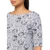 imageGloria Vanderbilt Womens Alanis Boat Neck Knit Tee Shirt with Elbow Sleeves StandardVintage White  Black  Polynesian Nights