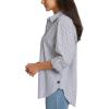 imageGloria Vanderbilt Womens Amanda Oversized Button Down Shirt with Rolltab SleevesNavy Stripe