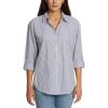 imageGloria Vanderbilt Womens Amanda Oversized Button Down Shirt with Rolltab SleevesNavy Stripe